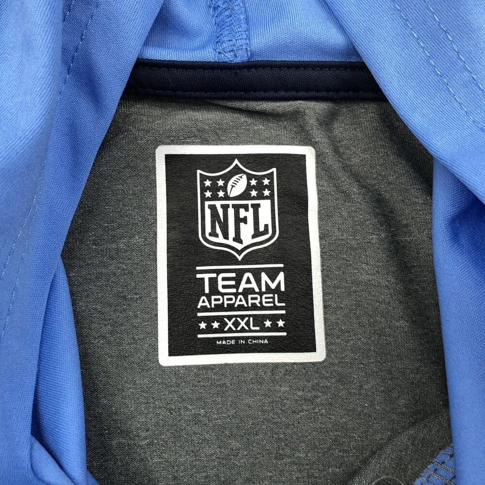 Tennessee Titans Shirt Mens 2XL Gray Blue NFL Football NFL Team Apparel Hooded